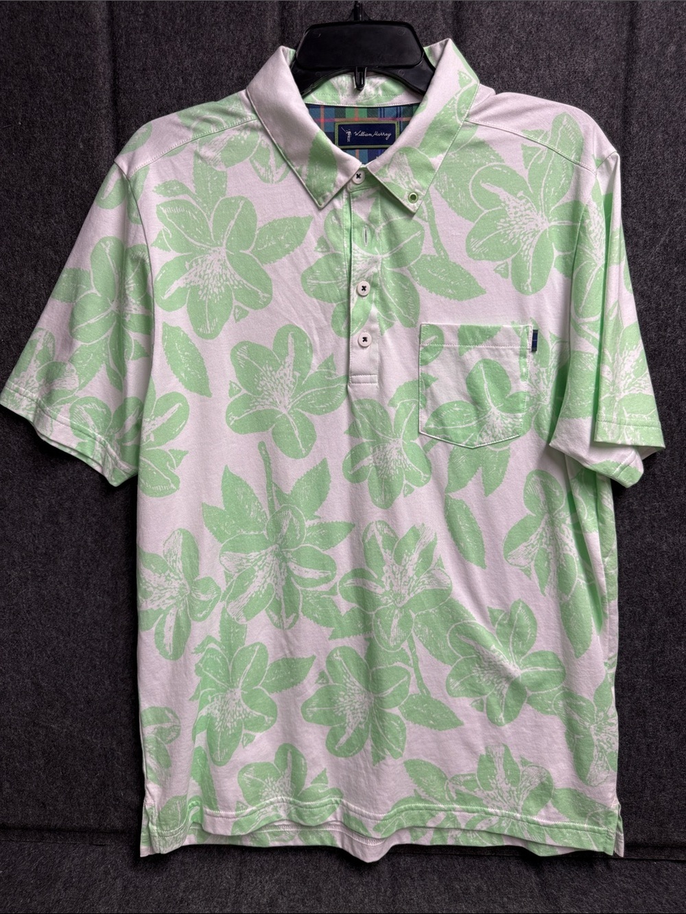 William Murray Golf Pastel Green Floral Polo